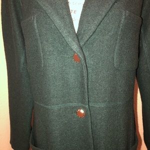 DKNY Hunter Green long topper Jacket Size 16